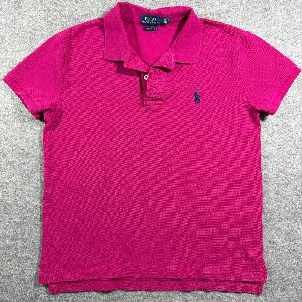 Polo Ralph Lauren Shirt Womens S Pink Classic Fit Cotton Pony Logo Preppy